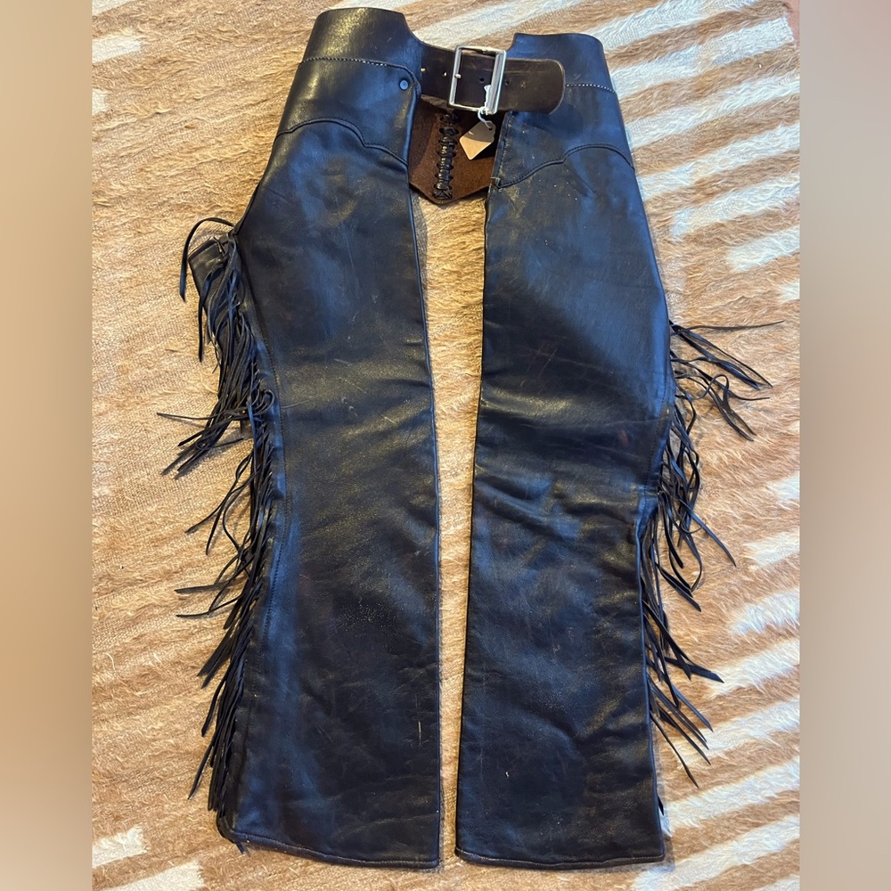 Dark Brown Leather Western Vintage Chaps